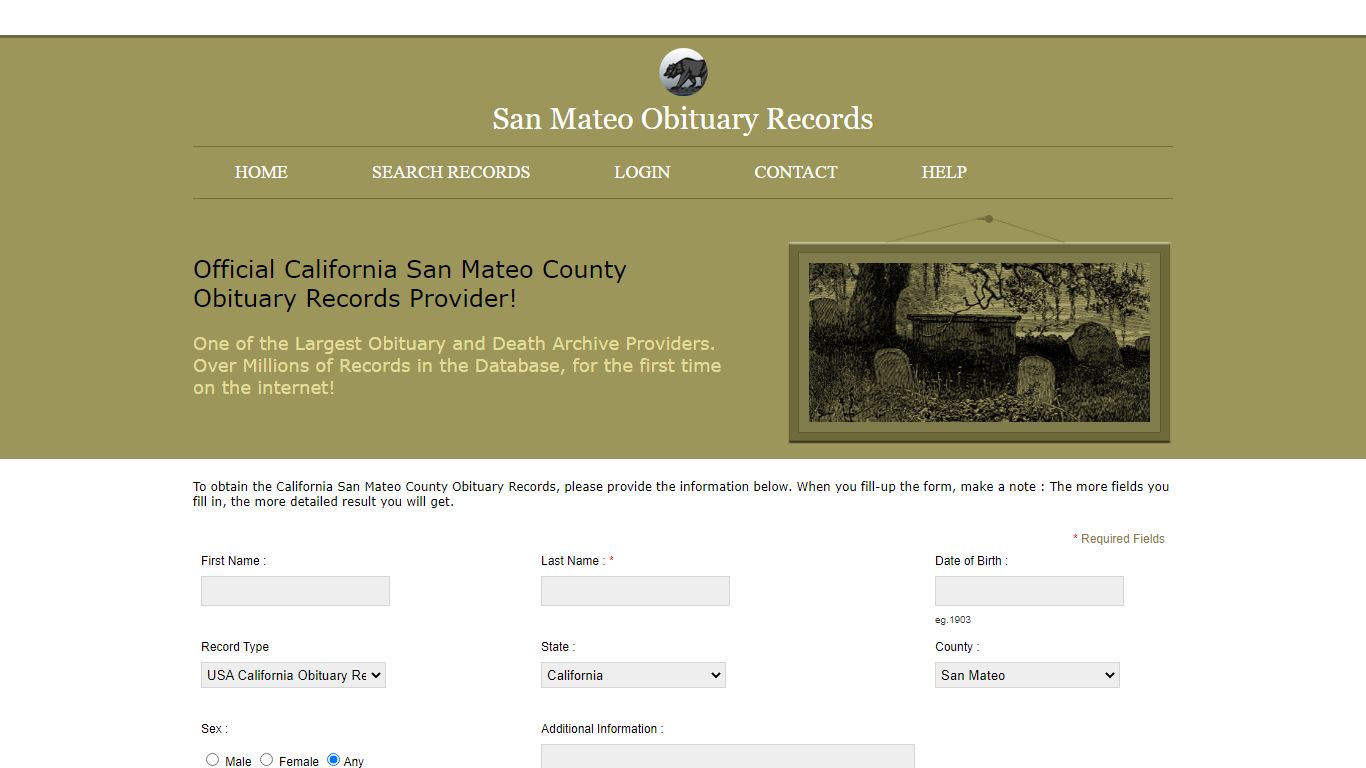 San Mateo County Public Records. Obituary Records ...